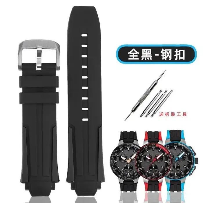 Pour Tissot 1853 vélo course série 18mm bracelet de montre en Silicone T111.417 T 111417 Un bracelet pour homme Bracelet étanche avec outils