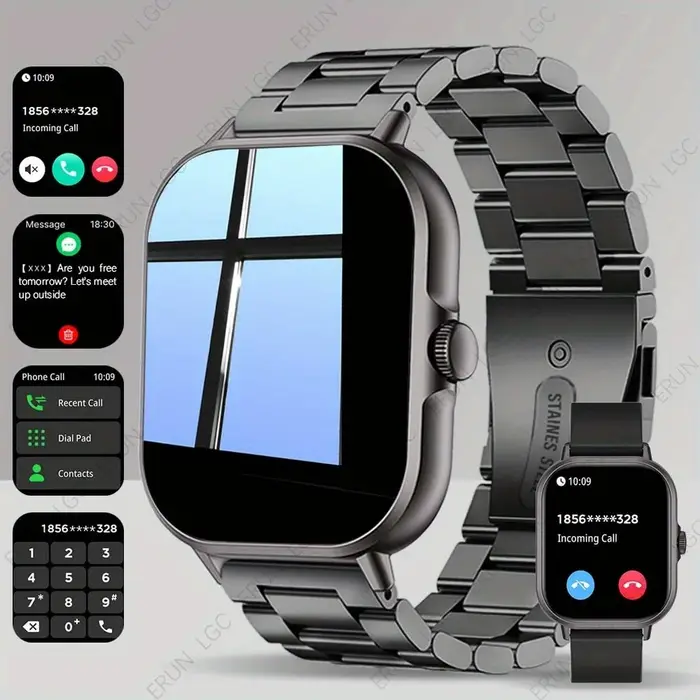 Montre connectée, écran tactile de 2,01 pouces, 180 mAh, bracelet tendance, avec rappel d'appel/rapp