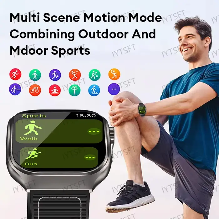 LAXASFIT 2.01 pouces écran incurvé montre intelligente pour hommes Bluetooth 5.3 HD appel plusieurs Modes de sport femme