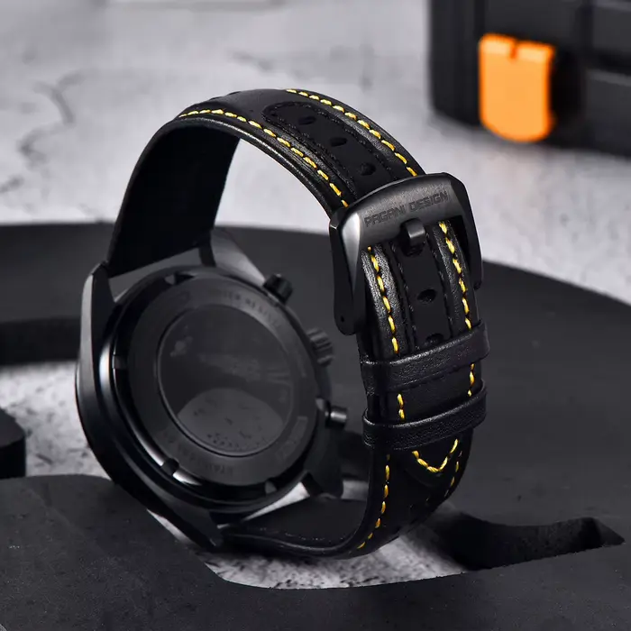 PAGANI DESIGN Nouvelle montre à quartz pour homme entièrement noire