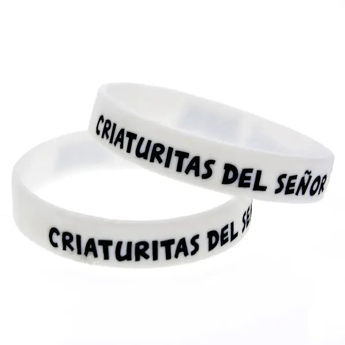 Bracelet en Silicone Elrubius pour étudiants, 50 pièces, bracelet unisexe blanc