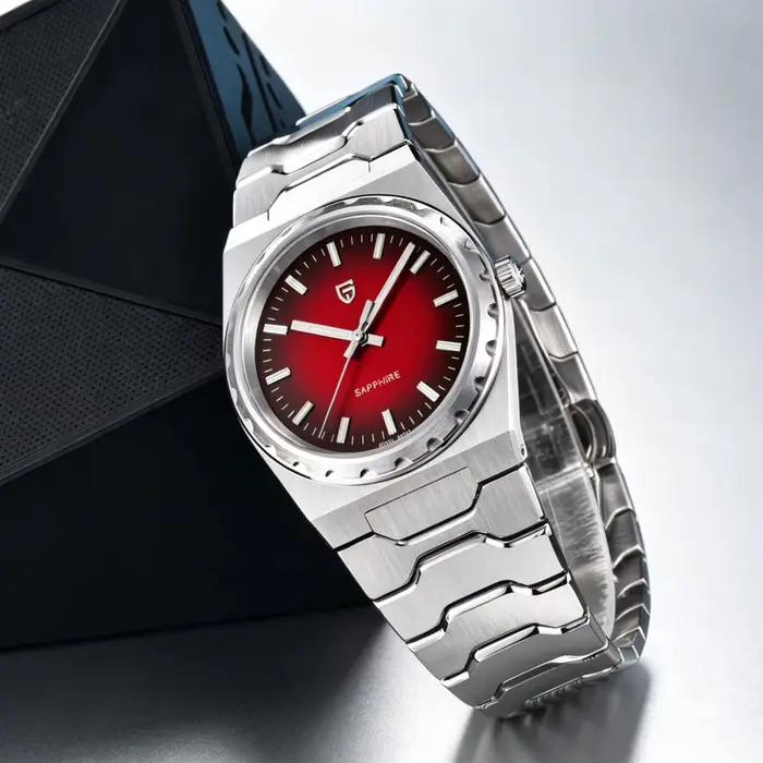 PAGANI DESIGN 2026 Montre de luxe pour homme Édition limitée Mouvement japonais Verre saphir Cadran rouge Acier inoxydable Étanche PDYS020