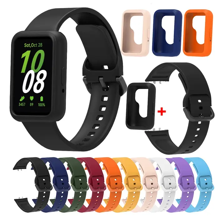 Bracelet en Silicone + étui de protection pour Samsung Galaxy Fit 3 Fit3 SM-R390