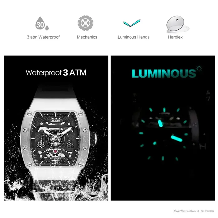 Montre mécanique automatique MEGIR pour homme