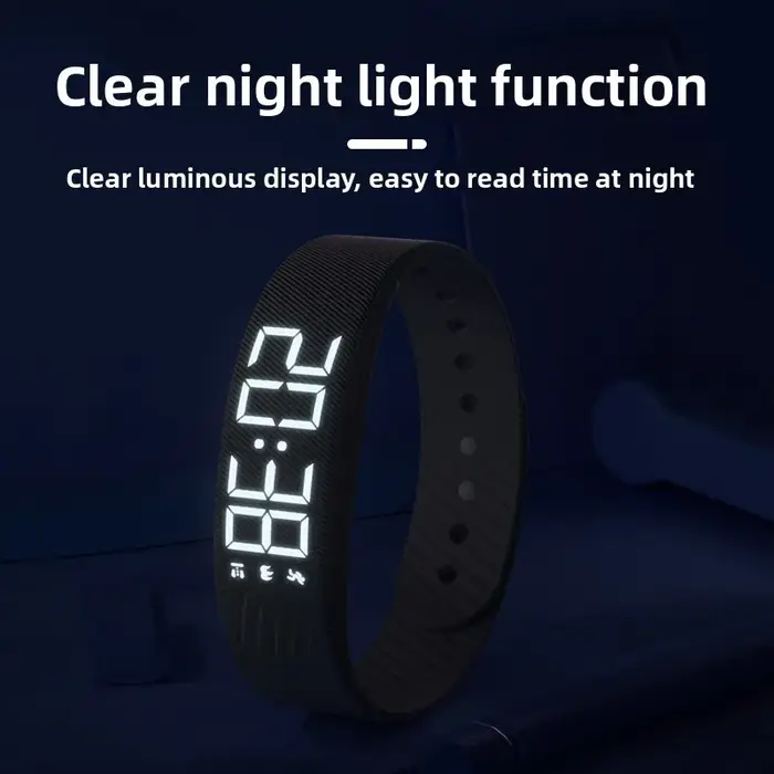Montre-réveil numérique LED avec fonction snooze réglable