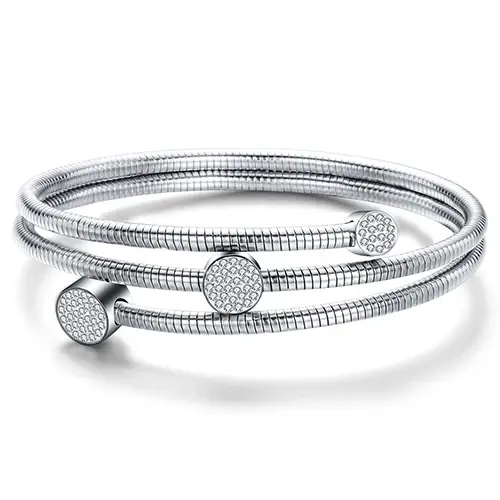 Bracelet en fil de câble en acier inoxydable pour femme, bracelets à breloques en cristal, haute qua