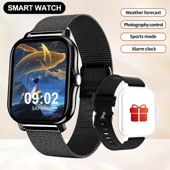 Montre connectée, mode multisports, rappel/rejet d'appels, affichage des rappels de messages, unisex
