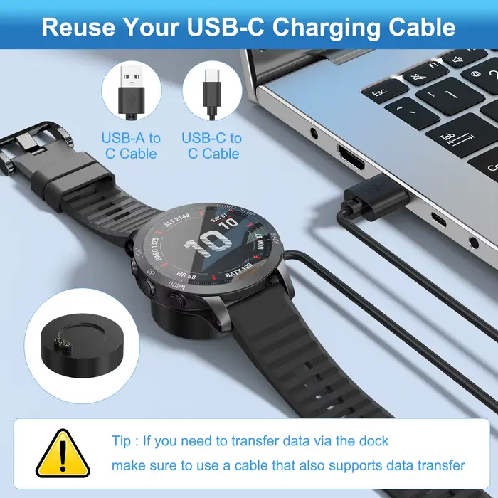 Chargeur de montre à tête unique pour Garmin instinct 2 Venu2/VenuSq2/3/3S Fenix 5/6/7 Vivoactive4/4S/3