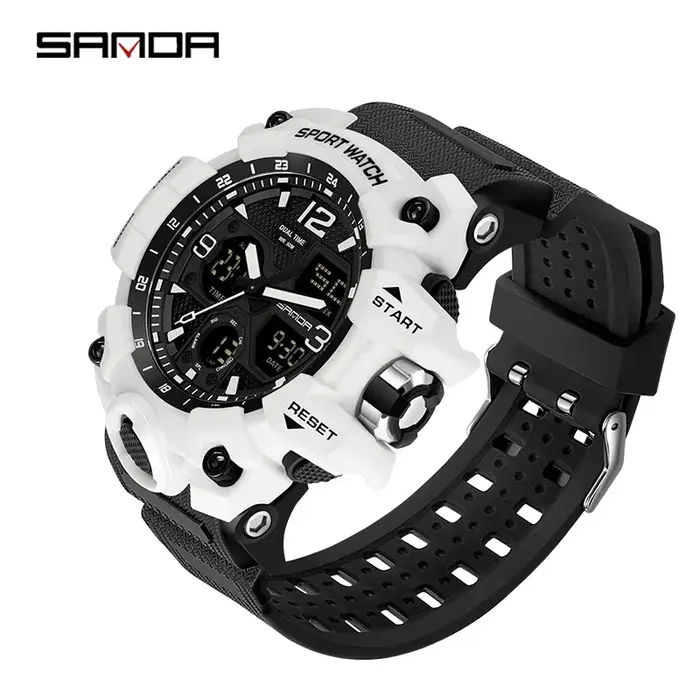 SANDA 6030 montre à Quartz militaire homme montre-bracelet étanche pour hommes horloge choc relogios masculino Top