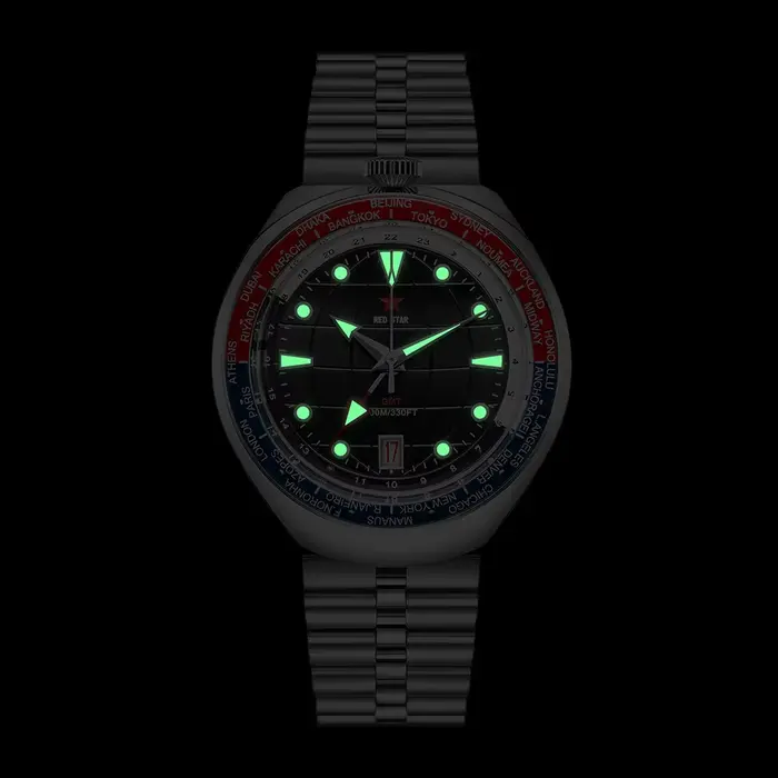  Montre BullHead en verre minéral RED STAR