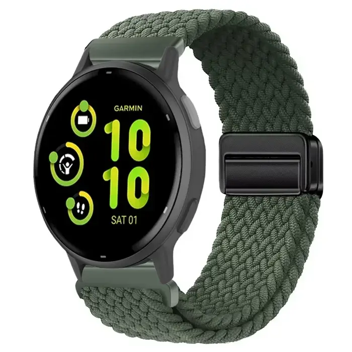 Bracelet en nylon tressé respirant de 22 mm et 20 mm pour Garmin Forerunner 970 965 265 255 955 55 165 170 70 et Garmin Active 5 6