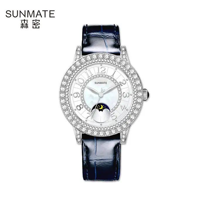 SUNMATE Montre à quartz mince pour femme – Affichage analogique simple