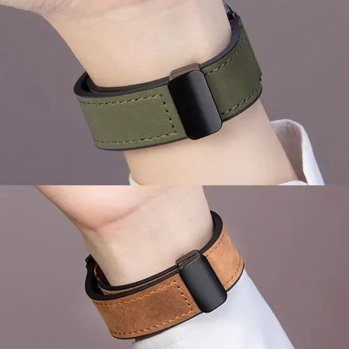 Bracelet en cuir et Silicone pour Samsung Galaxy Watch 4 5 6 7 40mm/44mm