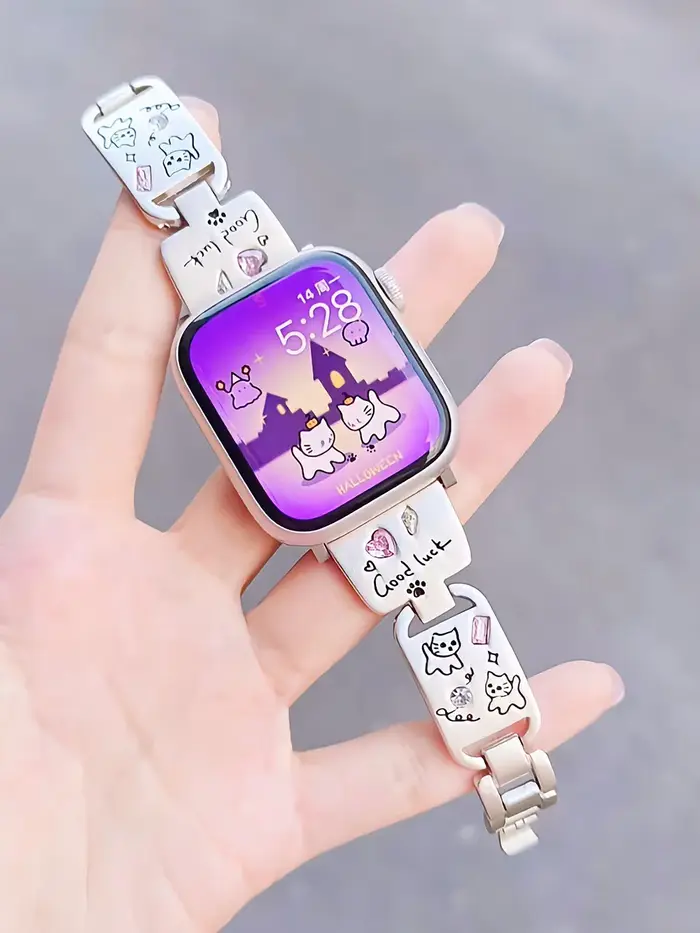 Bracelet de bijoux habnommée pour Apple Watch, bracelet en métal pour femme, bracelet en diamant mig