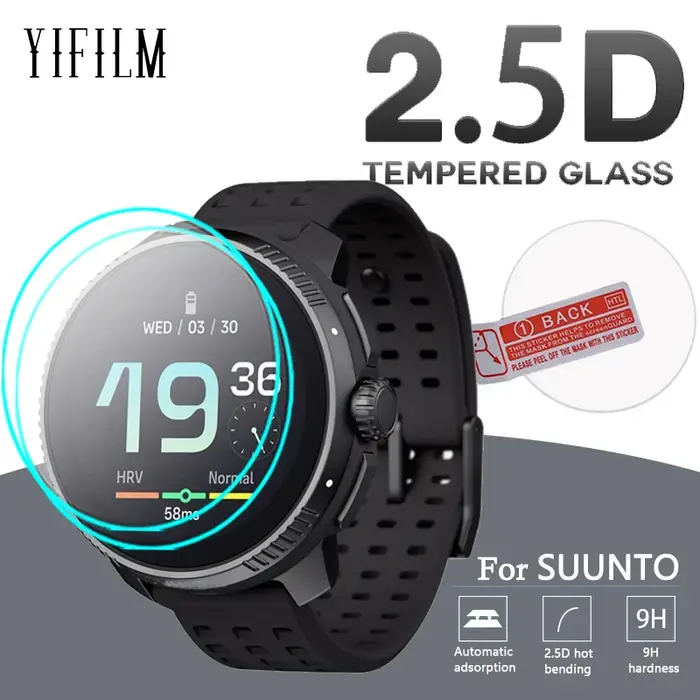 Film de protection d'écran pour montre intelligente SUUNTO RACE VERTICAL, verre HD Guatemala 9H, 2 p