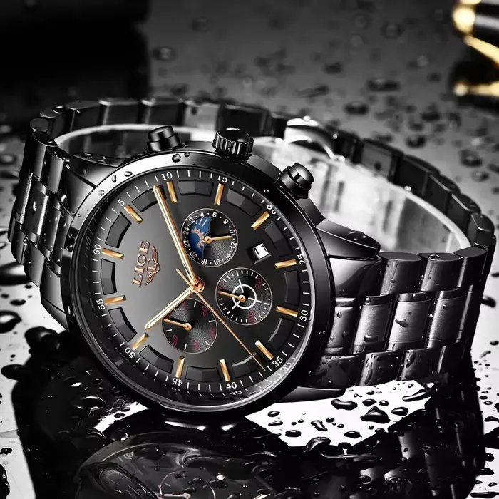Montre-bracelet à quartz étanche pour homme