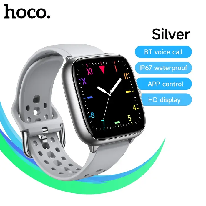 HOCO Y36 1.72 pouces TFT écran tactile Version d'appel montre intelligente fréquence cardiaque sommeil oxygène Sport surveillance Smartwatch IP67 étanche