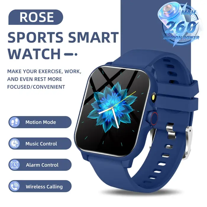 Montre connectée 2026 avec appels Bluetooth pour hommes et femmes, moniteur de santé, rappels de mes