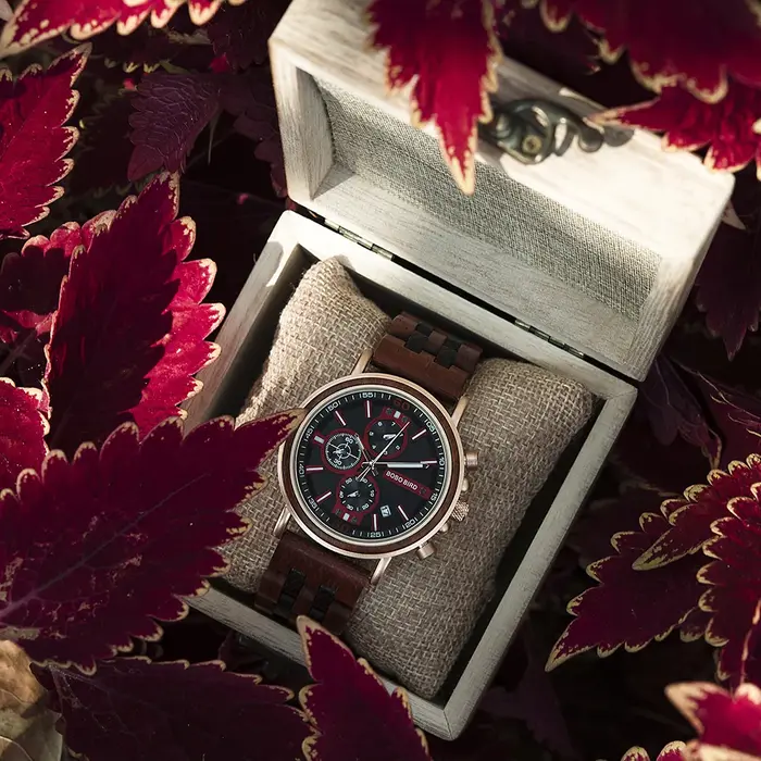 BOBO BIRD-Montre Militaire en Bois pour Homme