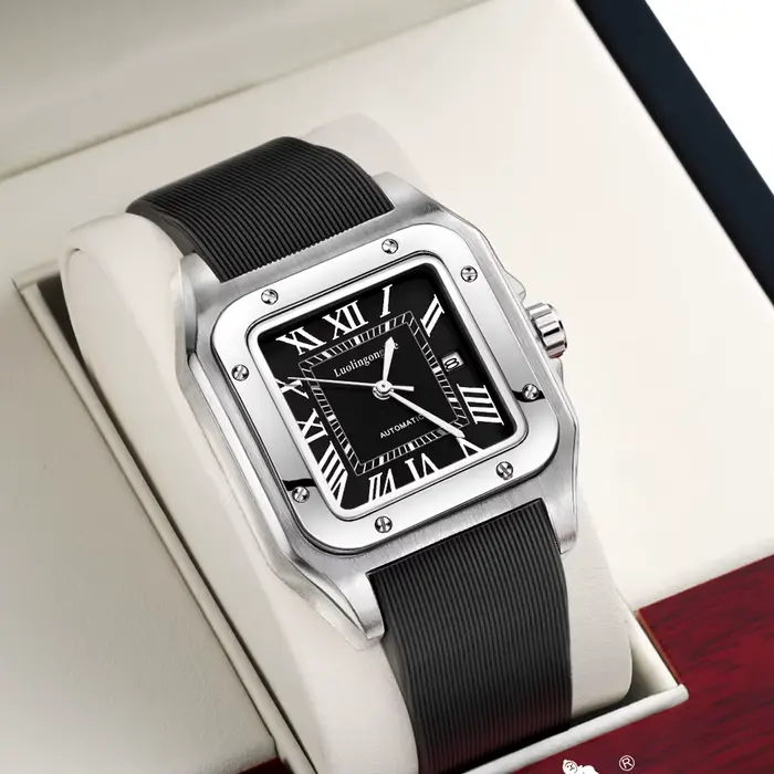 Montre mécanique populaire pour homme de forme carrée