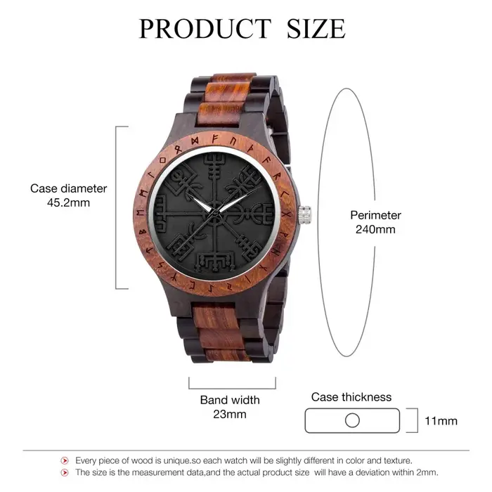 BOBO BIRD – montre-bracelet en bois pour hommes