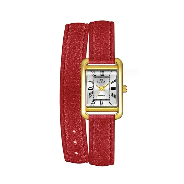 Montres à cadran romain rectangulaire vintage pour femme