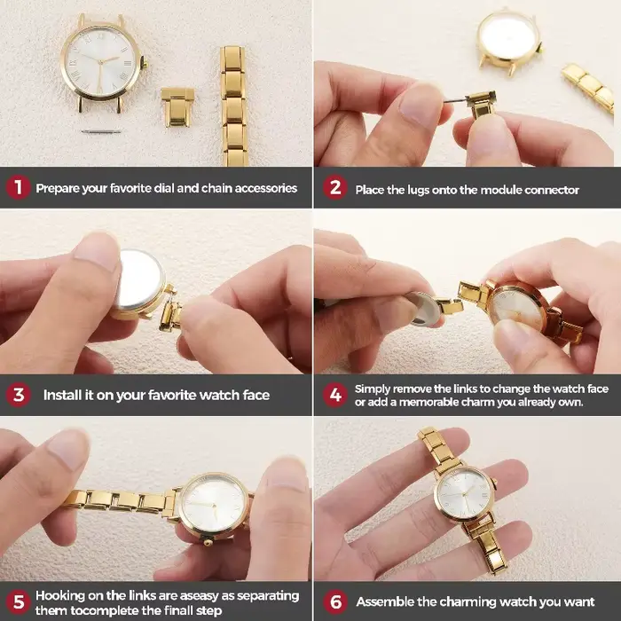 Bracelet de montre Simple en acier inoxydable pour femmes, pour étudiant, ami, femme, anniversaire, bijoux à bricoler soi-même, cadeau, vente en gros