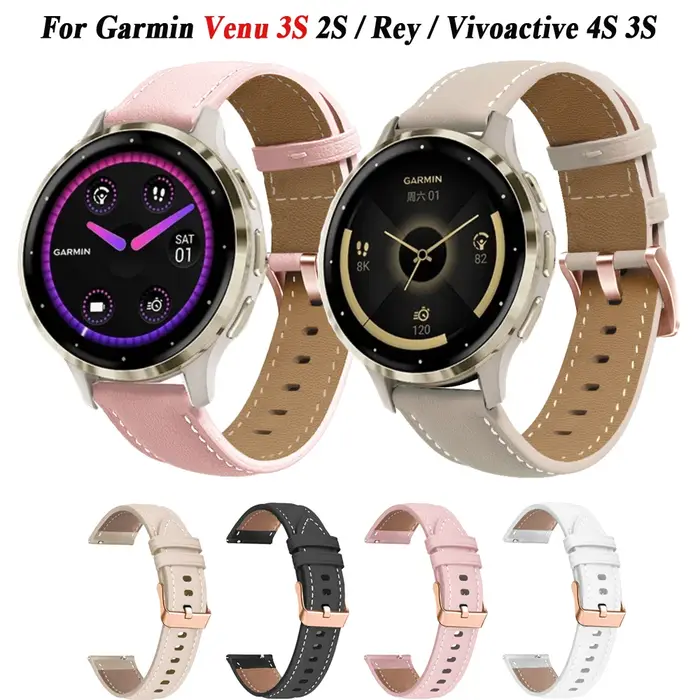 Bracelet de montre intelligente en cuir pour Garmin Venu 3S