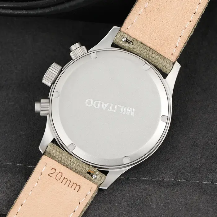 Militado ML1868KF rétro VK67 montre chronographe à Quartz boîtier en acier inoxydable 3 cadran étanche 100M