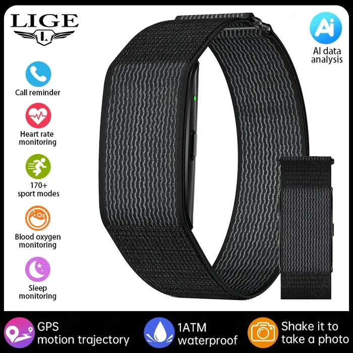 Bracelet intelligent LIGE avec suivi de trajectoire GPS, suivi de santé IA, moniteur de fréquence ca
