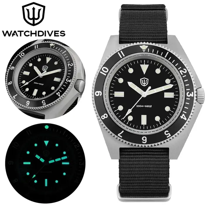 Watchdives WD1972 montre à Quartz VH31 balayage secondes mouvement saphir cristal BGW9 lumineux 20Bar étanche Vintage hommes montres