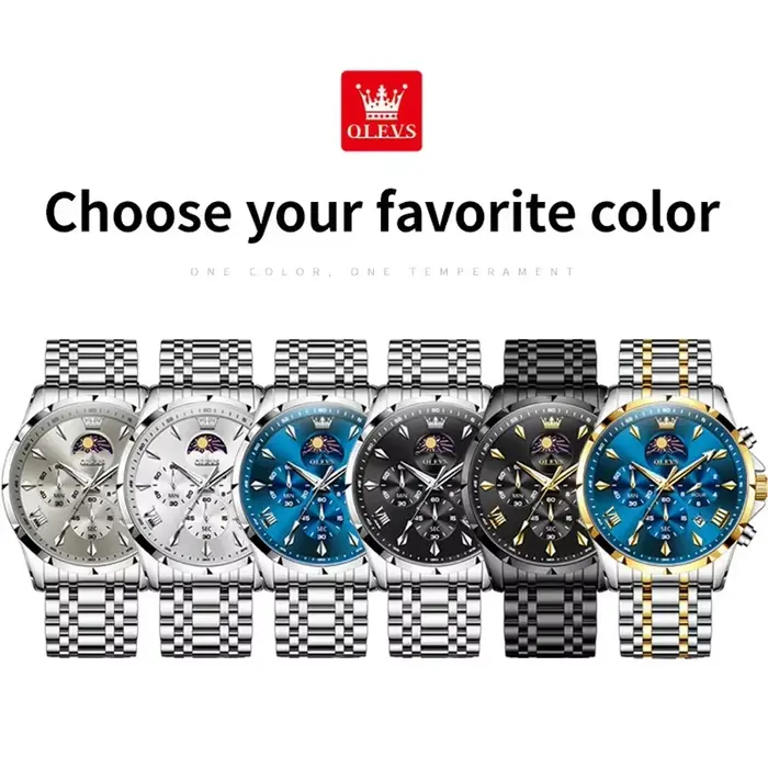 Montres pour hommes OLEVS Top Moon Phase Fashion
