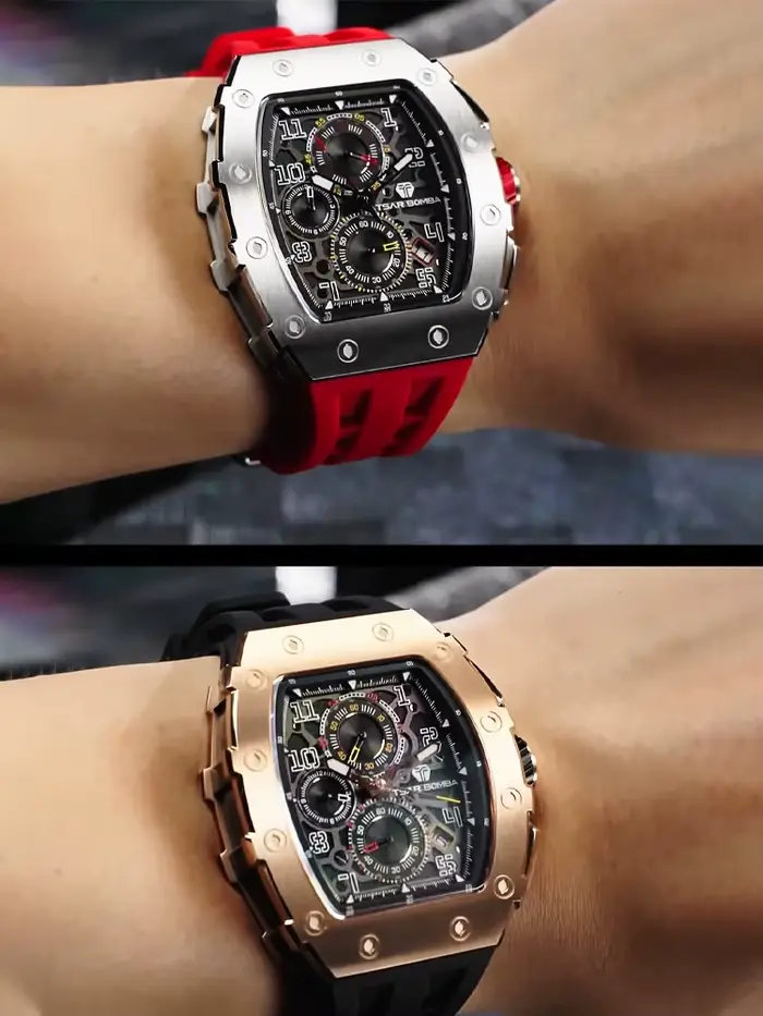 TSAR BOMBA Nouveau TB8204 montre pour hommes japon Quartz chronographe 50M étanche montre-bracelet mode Sport horloge