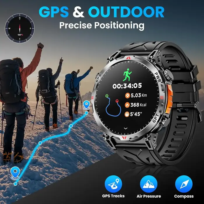 Nouvelles montres connectées GPS de sport pour hommes 2026 avec boussole