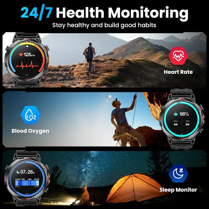 Nouvelles montres connectées GPS de sport pour hommes 2026 avec boussole