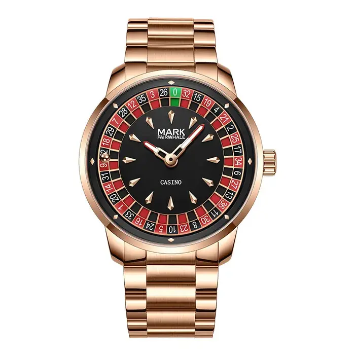 Mark Fairwhale 5031 mode montres à Quartz pour homme cadran rotatif créatif lumineux étanche bracelet en acier décontracté hommes montre-bracelet
