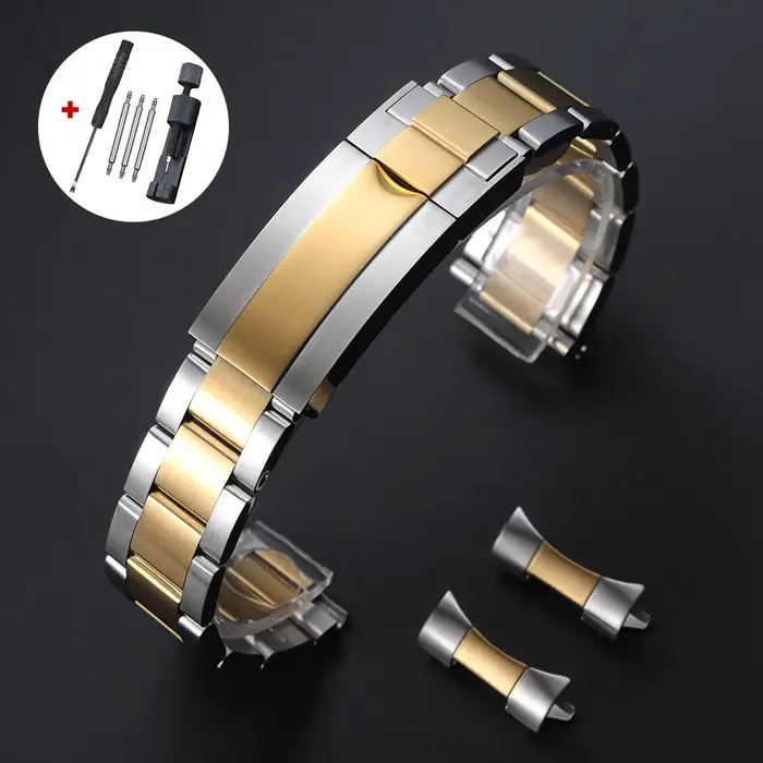 Bracelet de montre de luxe à extrémité plate incurvée