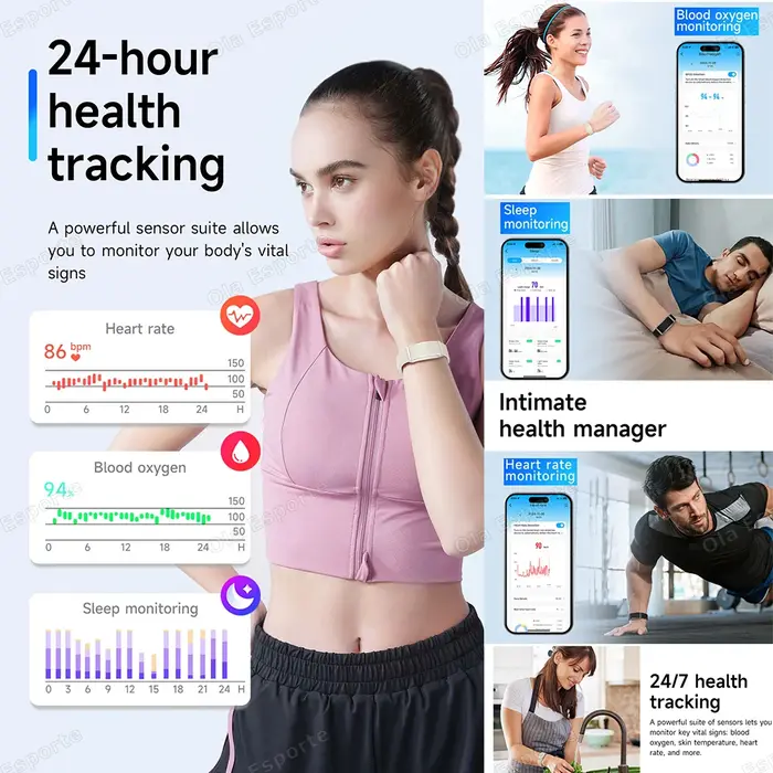 Bracelet intelligent, moniteur de fréquence cardiaque, de pression artérielle, podomètre, étanche, moniteur d'activité physique, pour hommes et femmes, Bracelet électronique Ht22