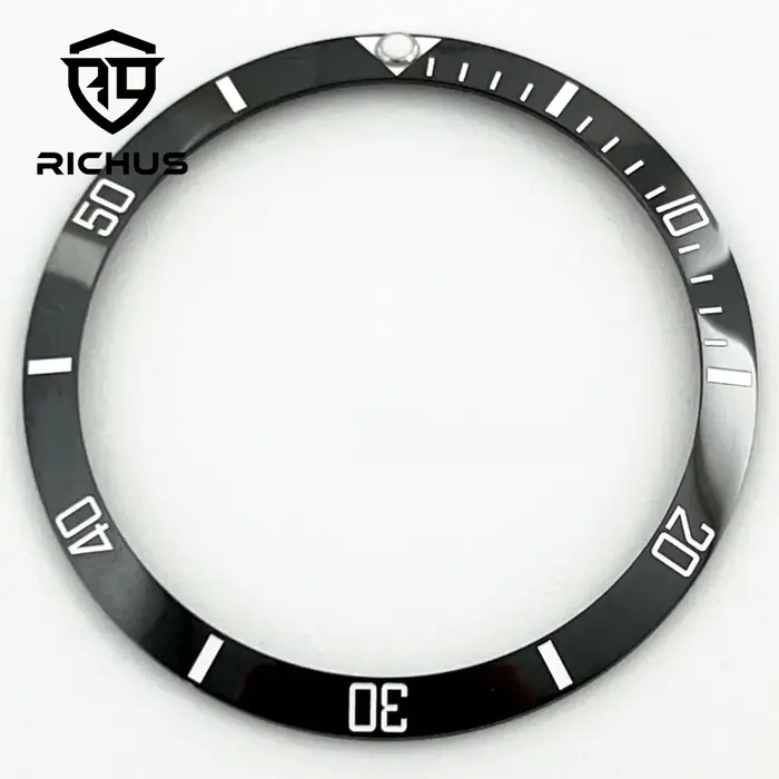 RICHUS 34mm * 28.8mm lunette en céramique de haute qualité noir bleu
