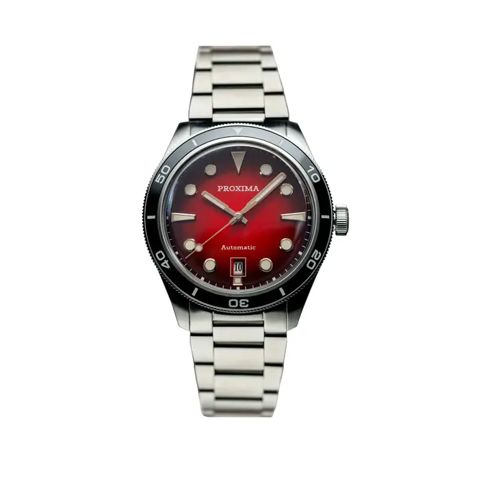 Proxima PX1697 39mm hommes montre émail blanc cadran bulle saphir PT5000 automatique mécanique Vintage montres 20Bar lumineux