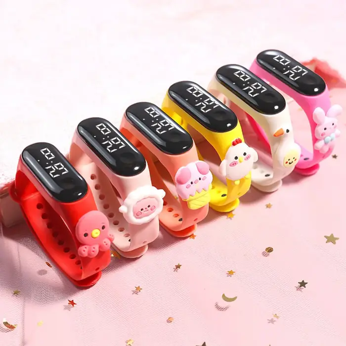Montre intelligente numérique LED étanche pour enfants