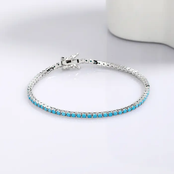 Bracelet de Tennis en argent pur 2 mm