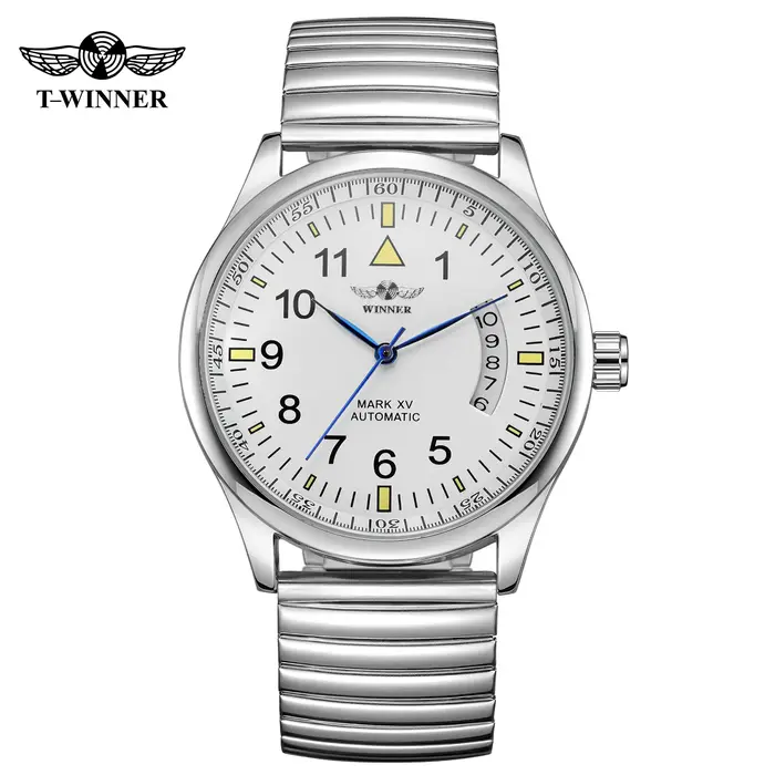 Marques de luxe gagnant champ pilote montre pour homme en acier inoxydable mouvement automatique hor