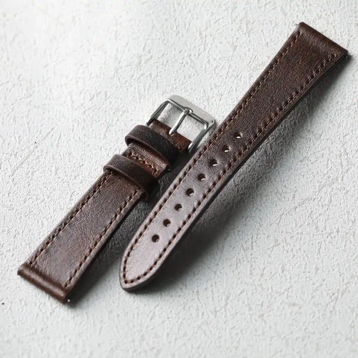 Bracelet en cuir brossé italien fait à la main