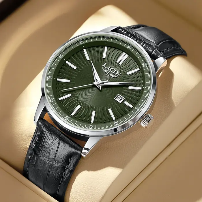 LIGE Nouvelle Montre en Cuir Créative Style Cowboy pour Hommes