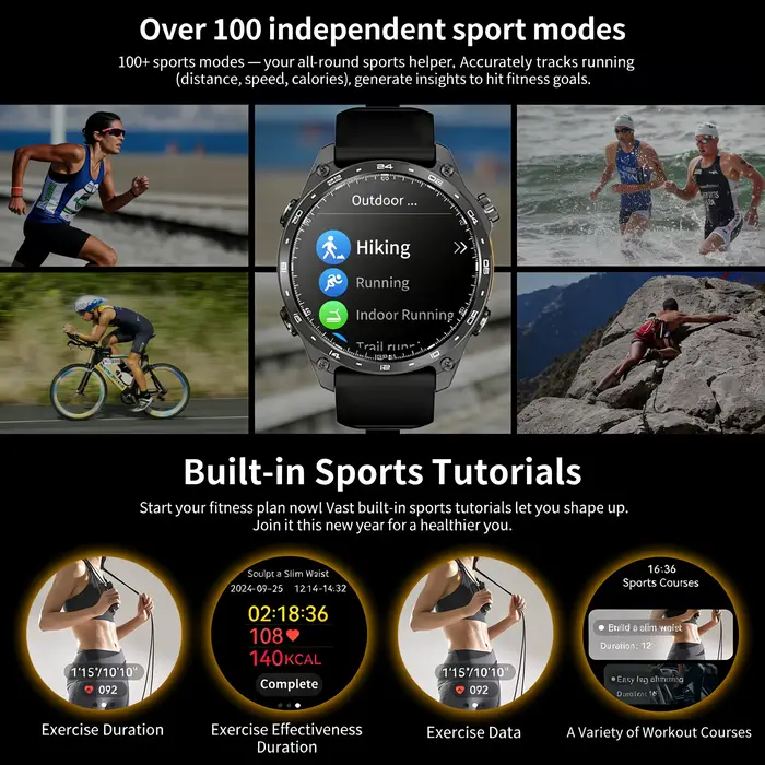 Montre connectée GPS 2026 pour activités de plein air HD300Pro