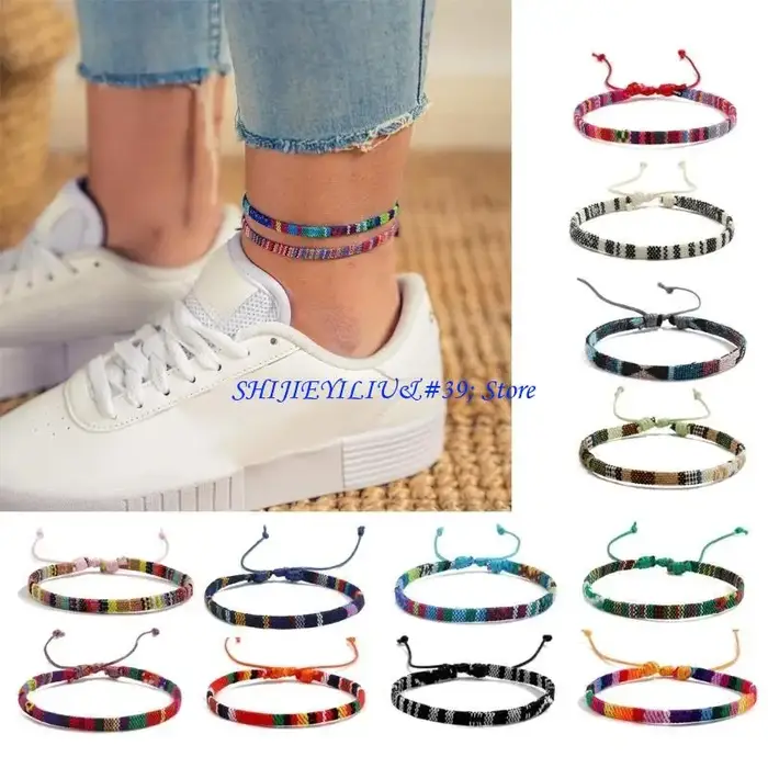 E21F Bracelets tissés polyvalents Chaîne tressée pour les dates d'usure quotidienne