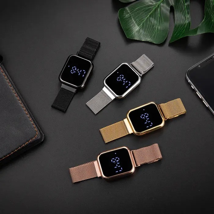 Montre numérique carrée Simple pour hommes et femmes