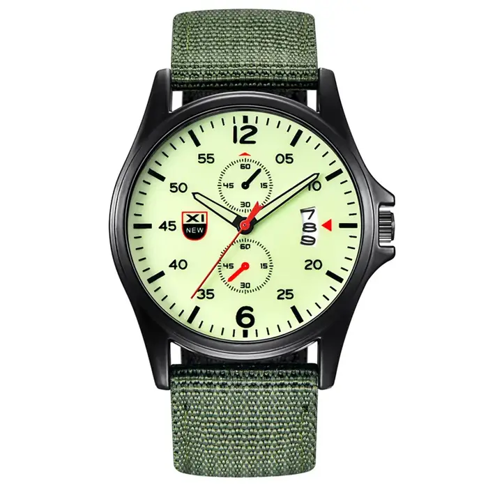 Reloj Hombre véritable marque XINEW hommes montres noir étudiants garçons mode bracelet en Nylon armée sport Date montre Relogio Masculino