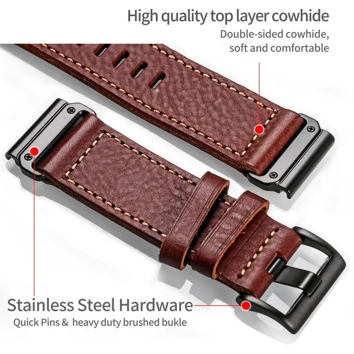 Leathe – bracelet de montre pour Garmin Quickfit
